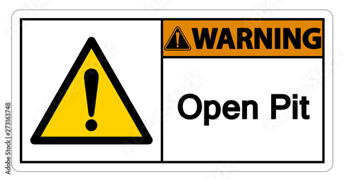 Warning Open Pit Symbol Sign Isolate On White Background,Vector Illustration