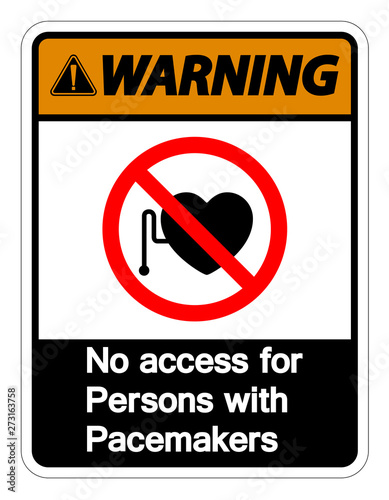  Warning No Access For Persons With Pacemaker Symbol Sign Isolate On White Background,Vector Illustration