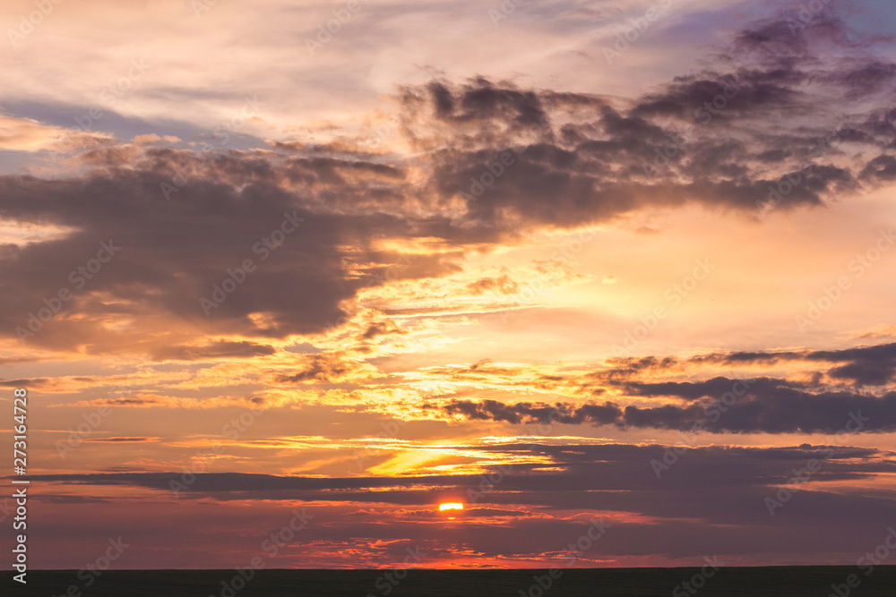 Scenic sky with clouds during the sunset_ Scenic sky with clouds during the sunset_