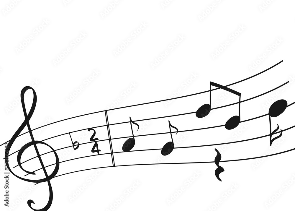 Doodle set of isolated music note Doodle set of isolated music note
