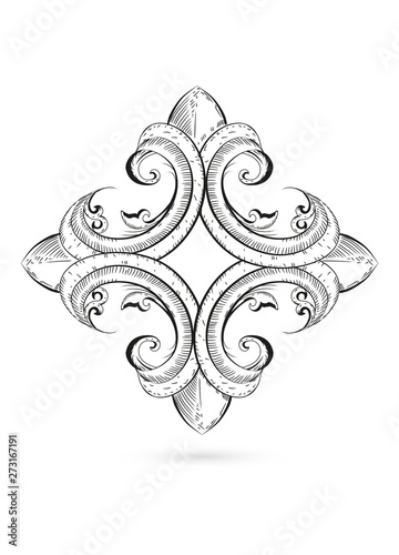 Gothic Kreuz Zeichnung Schwarz Weiß