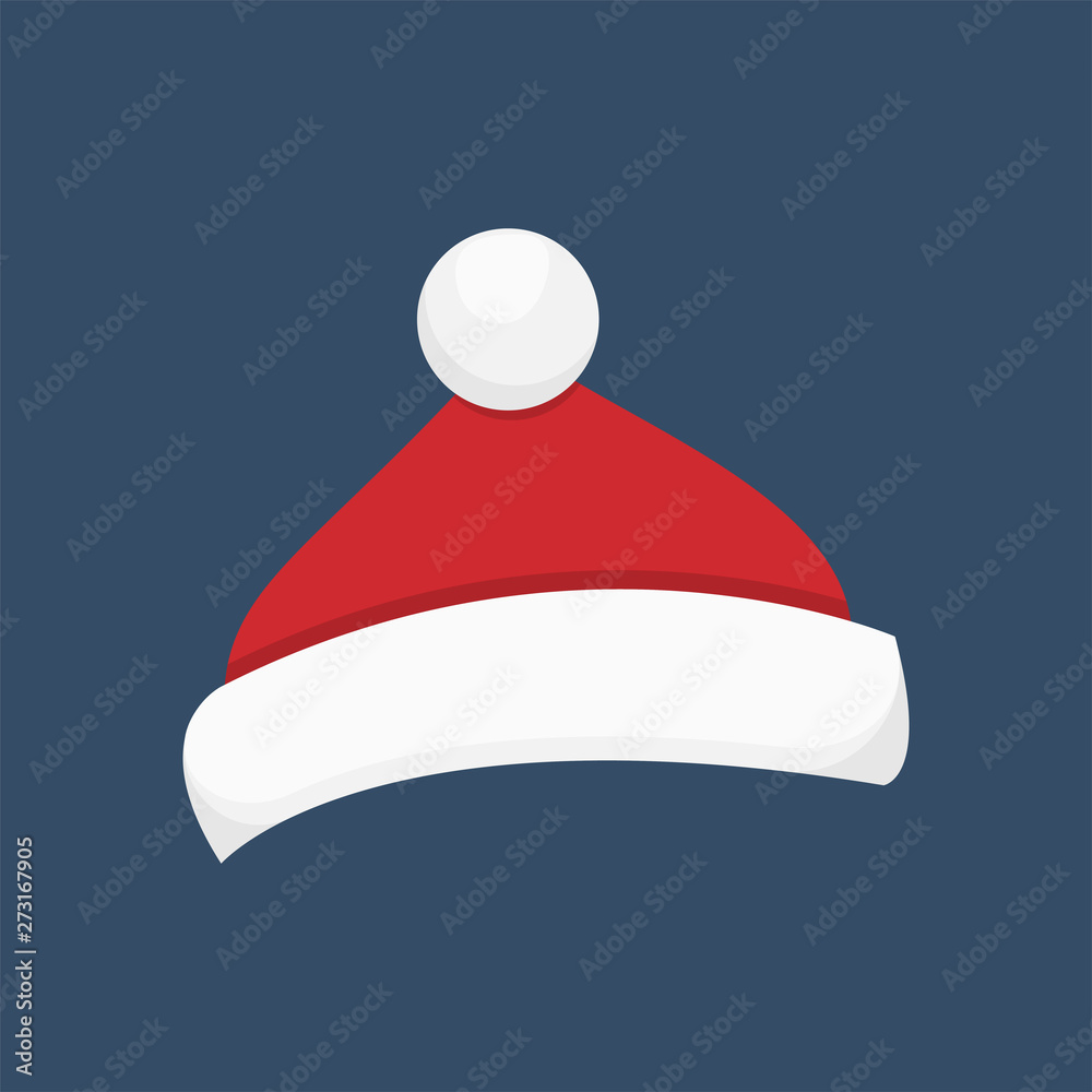 Santa Claus hat on the dark blue background, vector illustration Santa Claus hat on the dark blue background, vector illustration