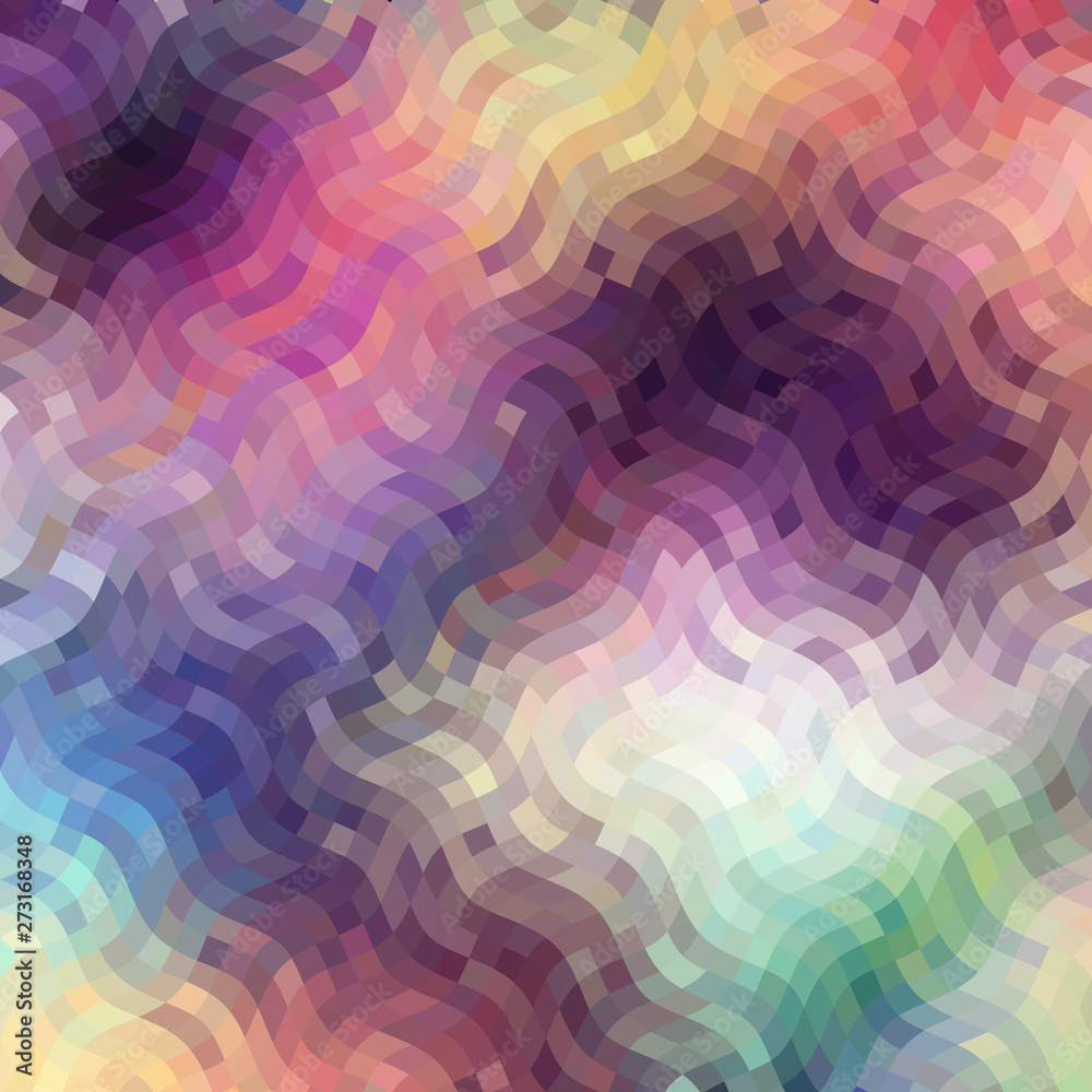 Obraz premium Wavy abstract diagonal pattern in low poly style. Smooth blurred background from wavy shapes. Vector image.