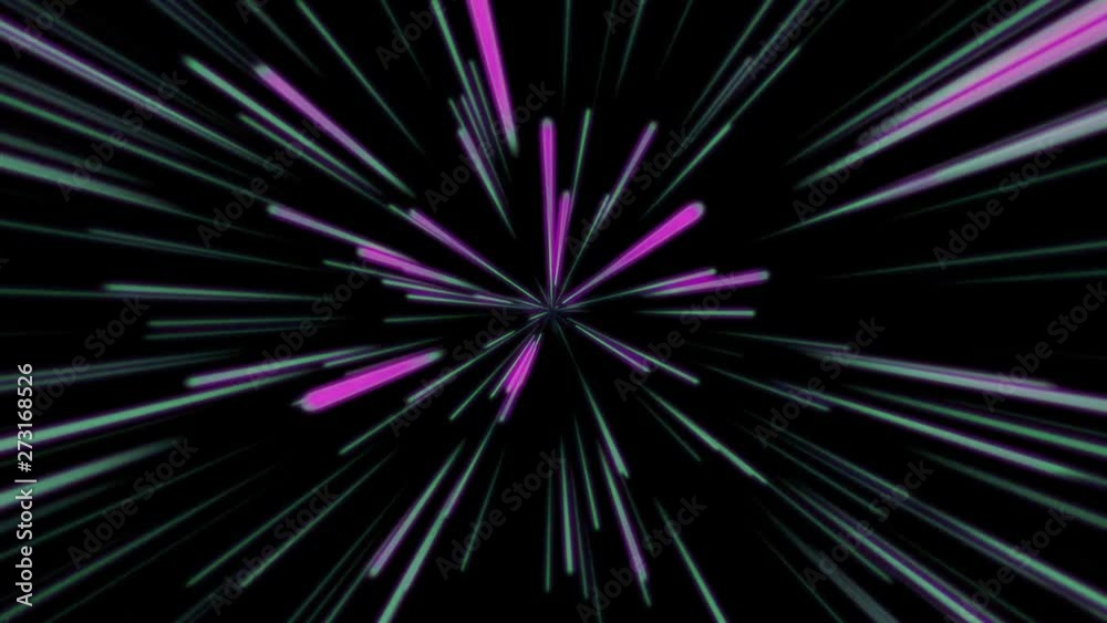 Abstract cosmic background 4k. Pink and green neon glowing rays and lines in motion. The formation of a new galaxy by the big bang. Movement to another galaxy at the speed of light. Looped Animation. Abstract cosmic background 4k. Pink and green neon glowing rays and lines in motion. The formation of a new galaxy by the big bang. Movement to another galaxy at the speed of light. Looped Animation.