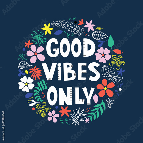 Inspirational poster with floral background