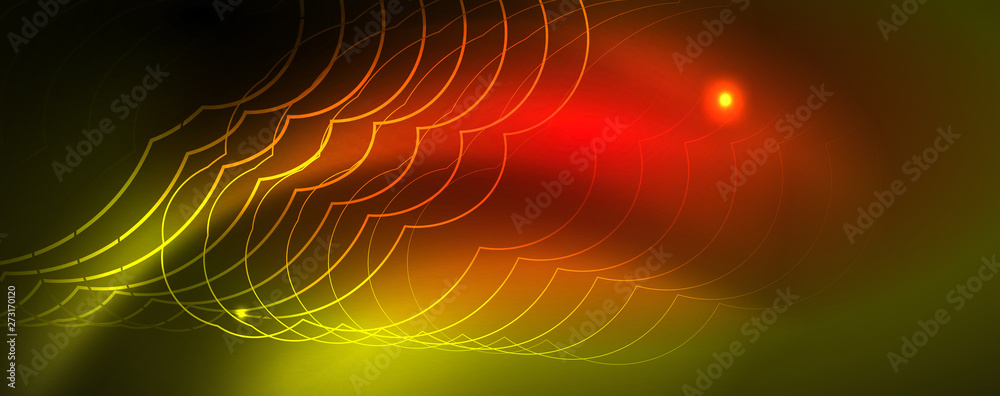 Techno glowing background, futuristic dark template with neon light effects and simple forms, vector Techno glowing background, futuristic dark template with neon light effects and simple forms, vector