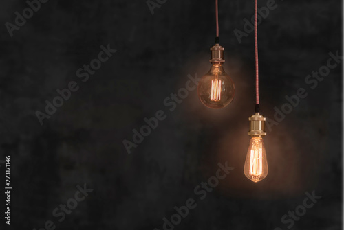 Light Bulb Vintage Chalk Borad Background photo