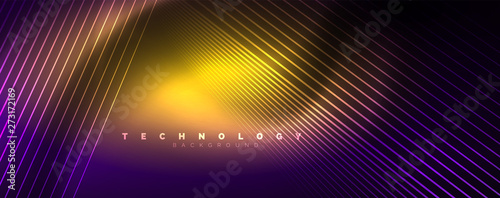 Color light with lines, outer space background, bright rays