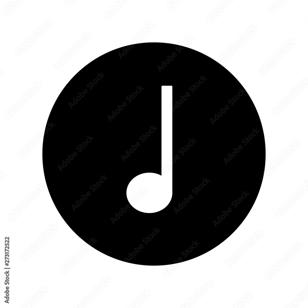 Music note vector icon. Quarter. Sound, song and melody symbol. Music note vector icon. Quarter. Sound, song and melody symbol.
