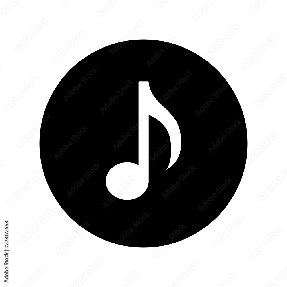 Music note vector icon. Sound, song and melody symbol. Music note vector icon. Sound, song and melody symbol.