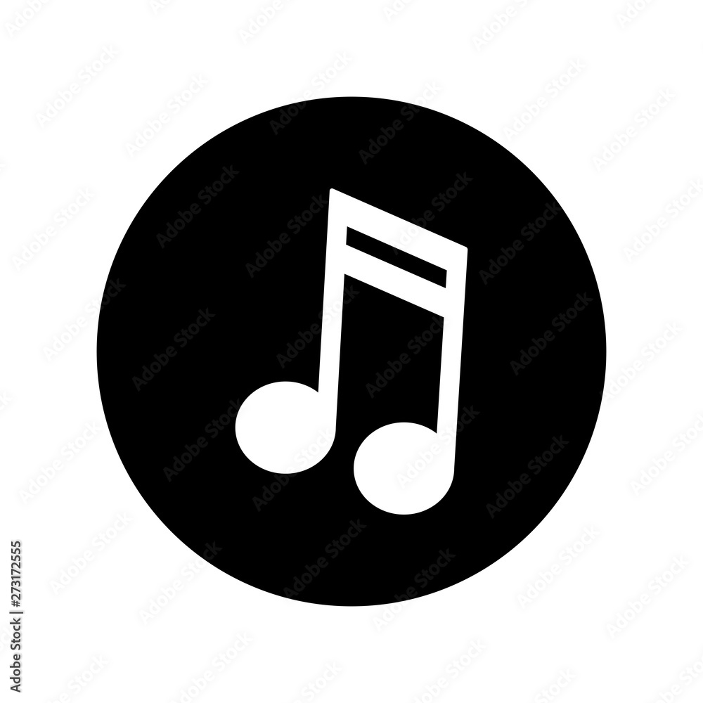 Music note vector icon. Sound, song and melody symbol. Music note vector icon. Sound, song and melody symbol.