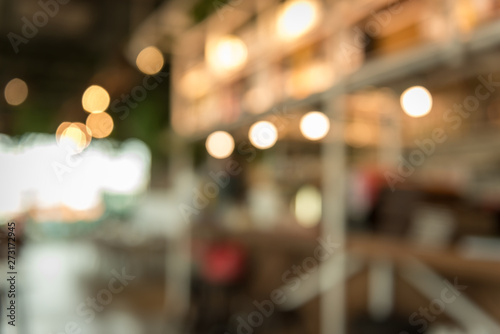 abstract light bokeh background in blur restaurant