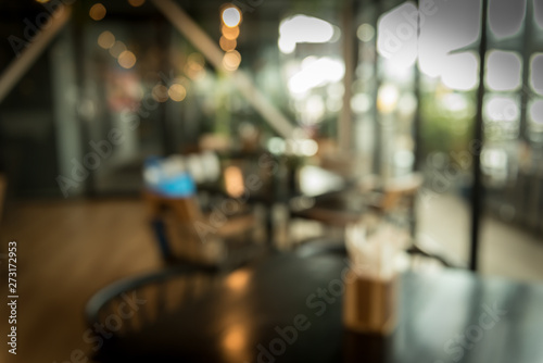 abstract light bokeh background in blur restaurant