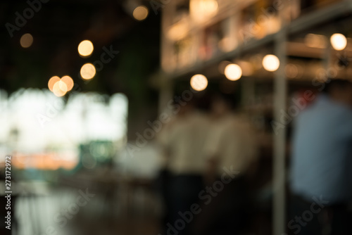 abstract light bokeh background in blur restaurant