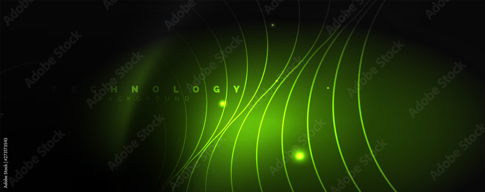 Dark abstract background with bright color neon lights and lines. Glowing background Dark abstract background with bright color neon lights and lines. Glowing background
