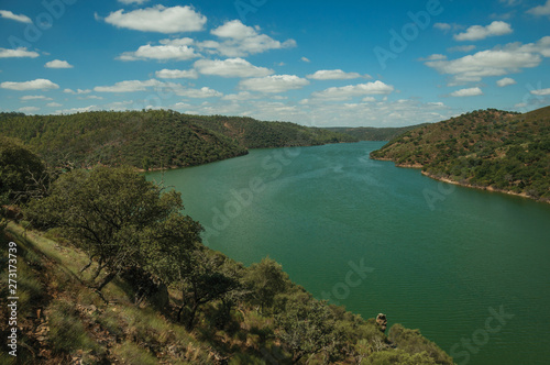 Valley with the Tagus River at the Monfrague National Park