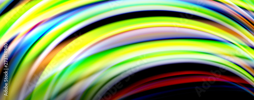 Fluid color waves with light effects  vector abstract background