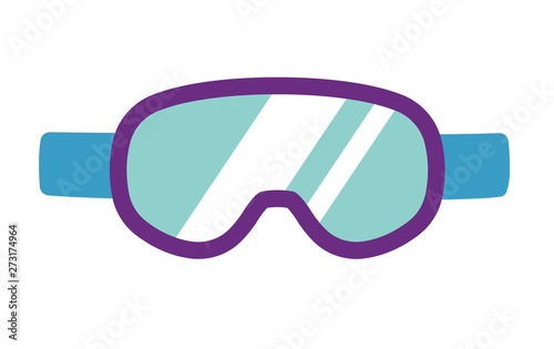 vector snowboarding ski goggles ,mask flat Snowboard, winter activity equipment, tools object design.