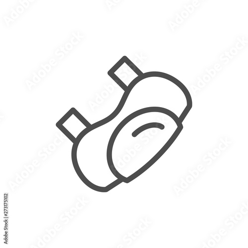 Protective knee pad line icon