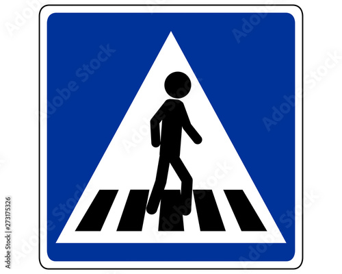 Verkehrsschild Fußgänger auf Zebrastreifen