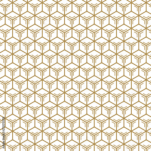 Abstract hexagonal structures in technology and science style. hexagon pattern with white and gold background color