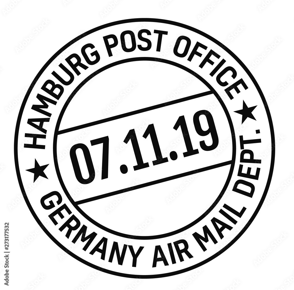 HAMBURG, GERMANY mail delivery stamp