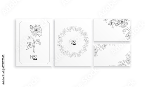 vector floral arrangement with rose flowers and rose buds