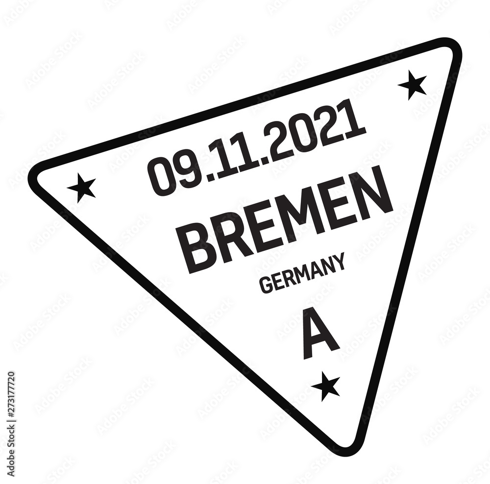 BREMEN, GERMANY mail delivery stamp BREMEN, GERMANY mail delivery stamp