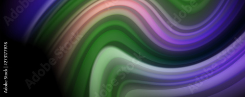 Modern rainbow liquid color flow colorful poster. Wave Liquid shape in black color background. Abstract composition