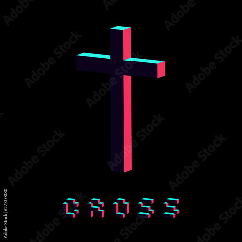 modern cross icon made in 3d isolated