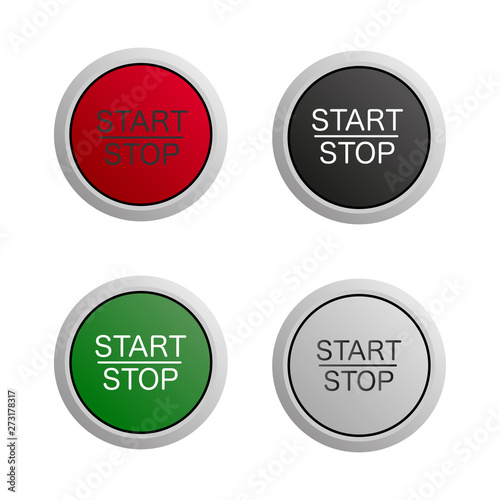 start snd stop button on white background