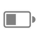 plain electric battery icon on white background