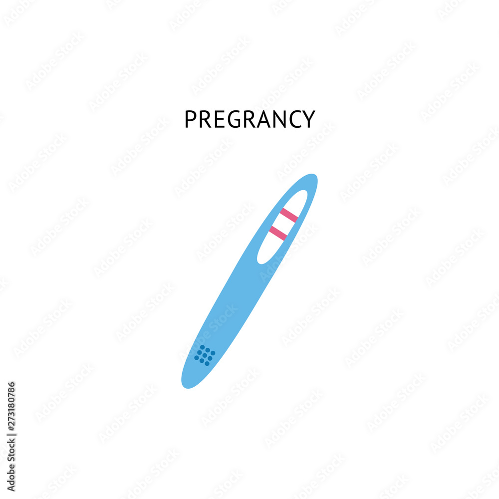 Positive pregnancy test flat vector illustration isolated on white background. Positive pregnancy test flat vector illustration isolated on white background.