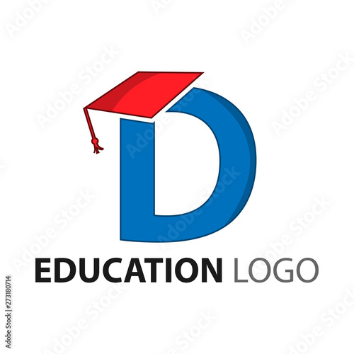 Graduation logo stock, Letter D, Education logo.