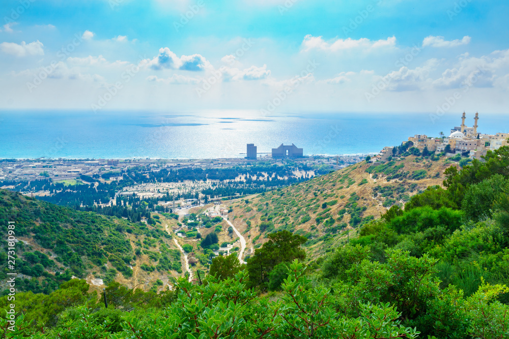 Carmel coast, Siach valley and the Mahmud mosque, in Haifa