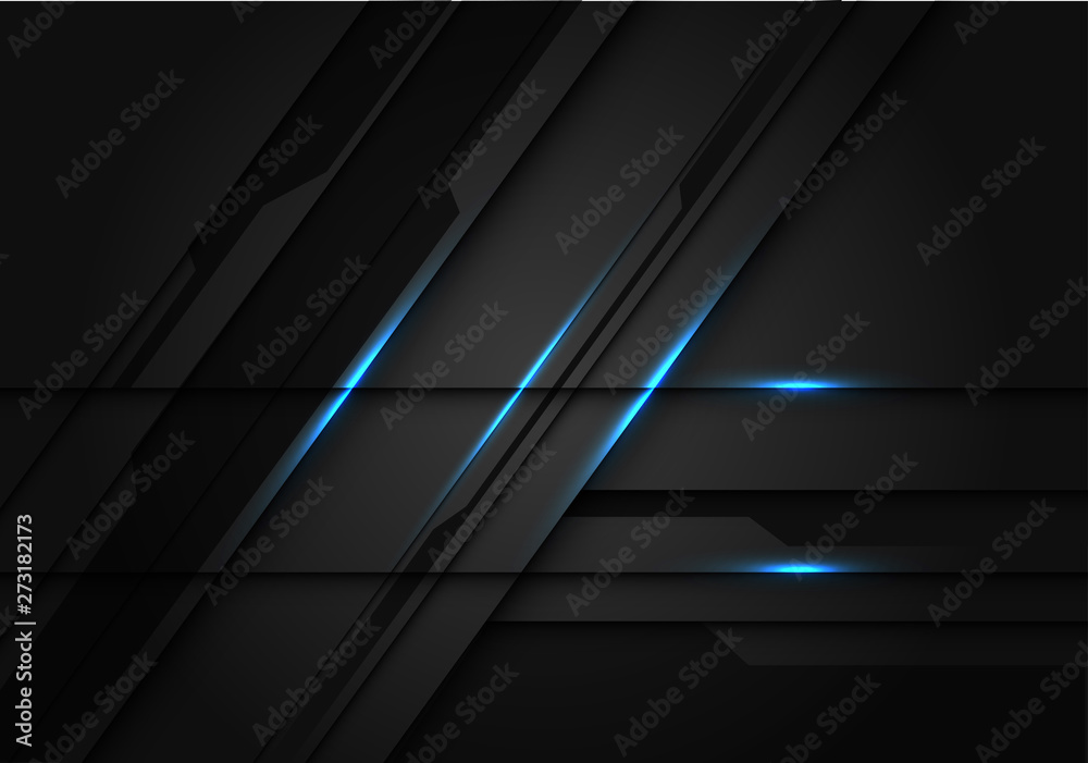 Abstract blue light laser on dark grey metallic futuristic design modern technology background vector illustration. Abstract blue light laser on dark grey metallic futuristic design modern technology background vector illustration.