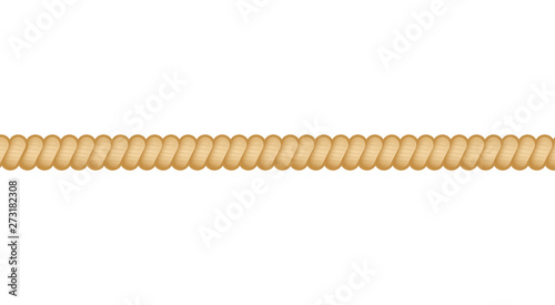 Straight rope cord isolated on white background