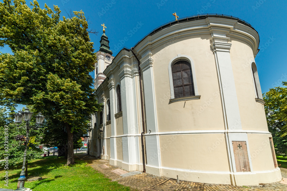 Novi Sad, Serbia June 13, 2019: Eastern Orthodox Church of Holy Mother's Ascension in Novi Sad, Serbia. Novi Sad, Serbia June 13, 2019: Eastern Orthodox Church of Holy Mother's Ascension in Novi Sad, Serbia.