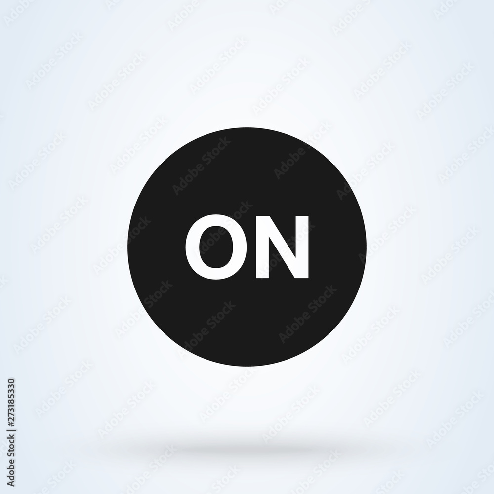 On Switch button Simple modern icon design illustration. On Switch button Simple modern icon design illustration.