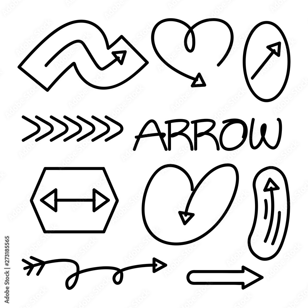 Fototapeta doodle arrow vector illustration