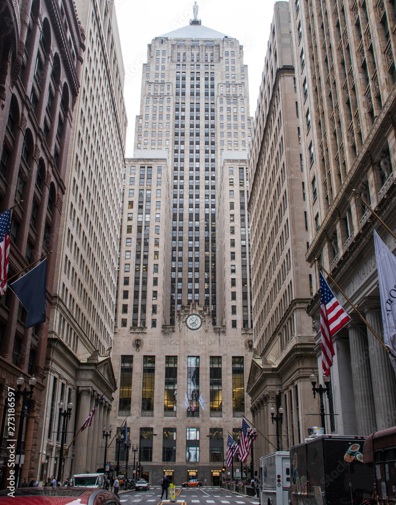 The financial district on La Salle Street in Chicago, Illinois