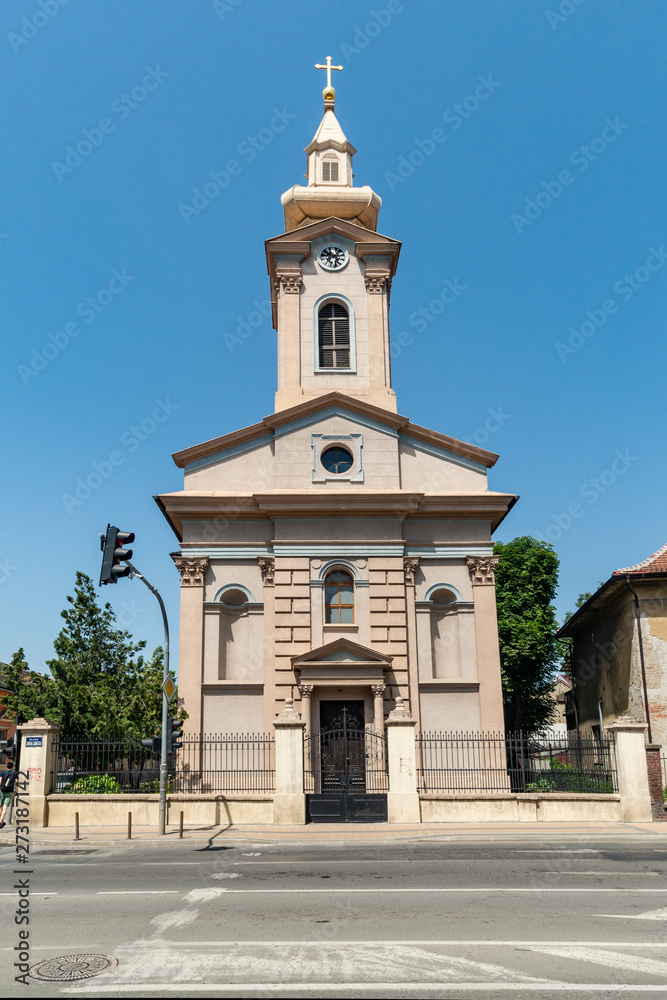 Novi Sad, Serbia June 13, 2019: Church of the Holy Apostles Peter and Paul in Novi Sad. Greek Catholic Church.