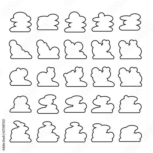 cloud scapes and cloud bubble icons