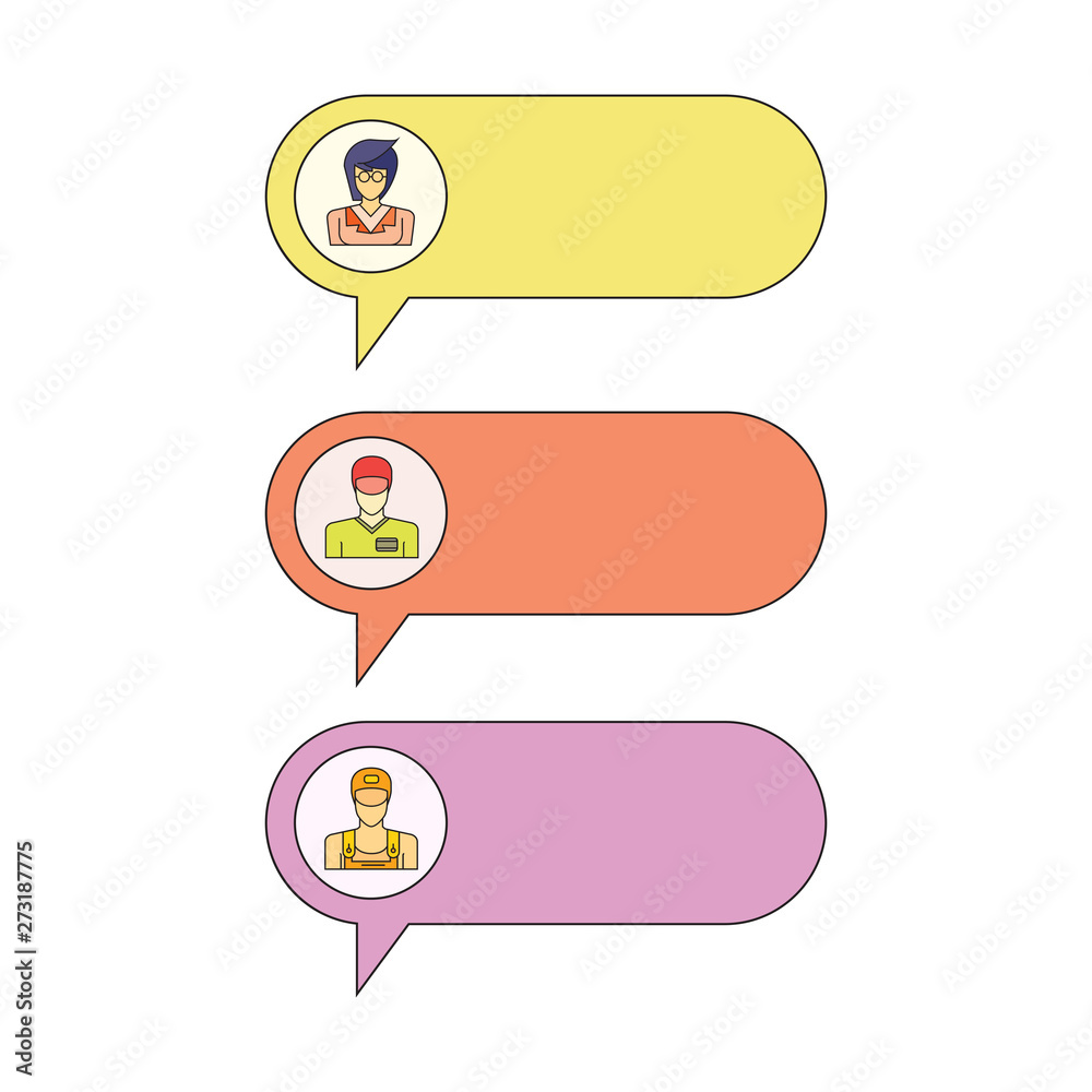 Fototapeta premium chat dialog with people avatar set