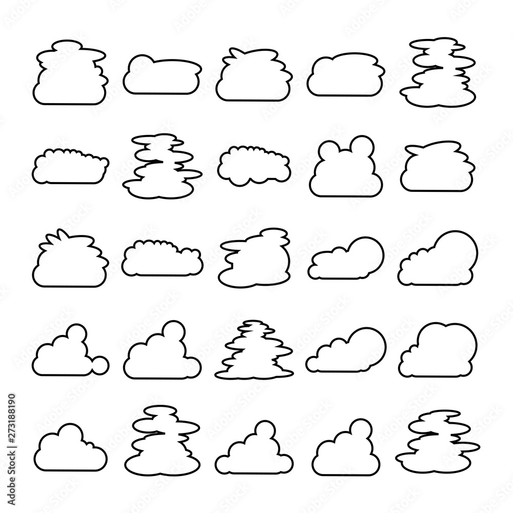 Fototapeta premium cloud scapes and cloud bubble icons