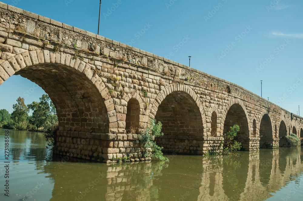 Puente Romano arches on the Guadiana River at Merida