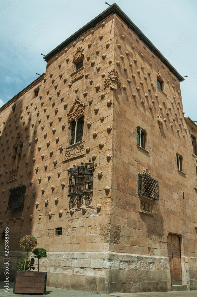 Building facade adorned by shells at Salamanca