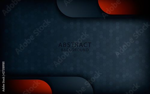 Red overlap layers background on dark gray design modern overlap dimension vector.