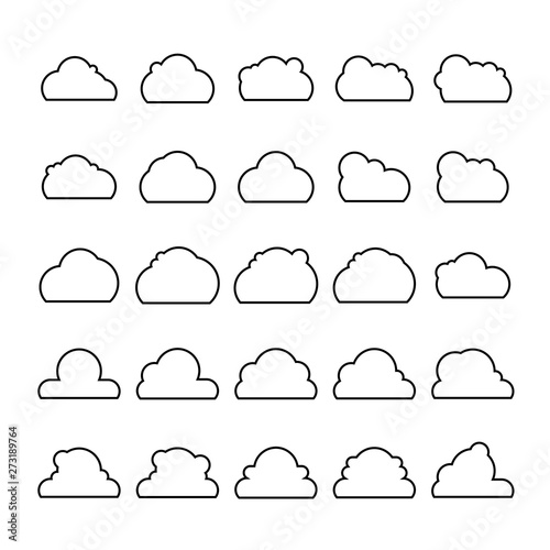 cloud bubble line icons