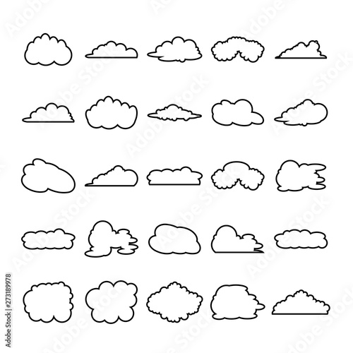 cloud bubble line icons